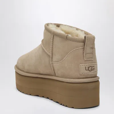 Ugg Classic Ultra Mini Boots With Sand-coloured Platform In Beige