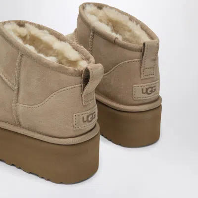 Ugg Classic Ultra Mini Boots With Sand-coloured Platform In Beige
