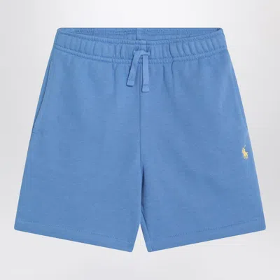 Polo Ralph Lauren Light Blue Shorts In Cotton Blend In Light Blue