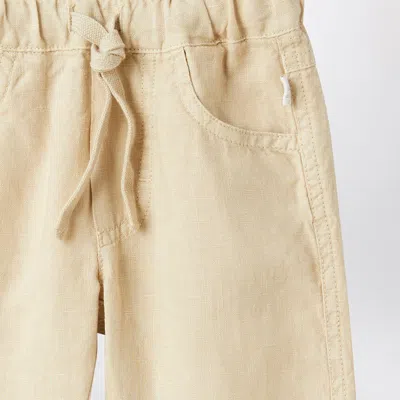 Il Gufo Beige Linen Trousers In Beige