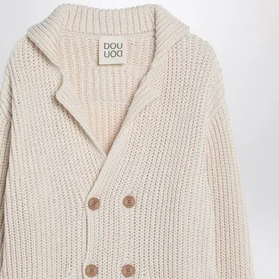 Douuod Cardigan Triciclo Ivory In Cotton In White