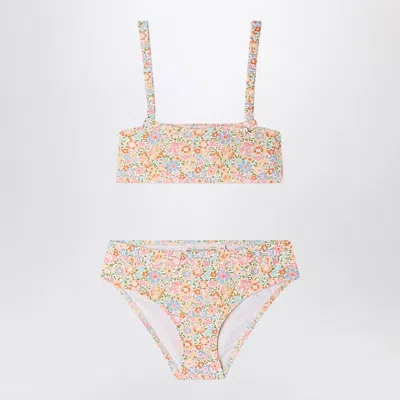 Bonpoint Eyma Swimsuit With Scrunchie And Liberty Print In Pink