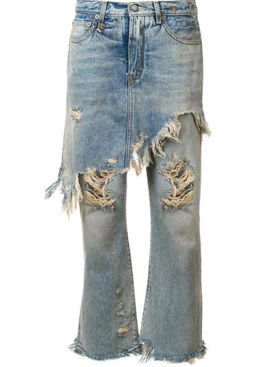 Shop R13 Apron Overlay Distressed Jeans