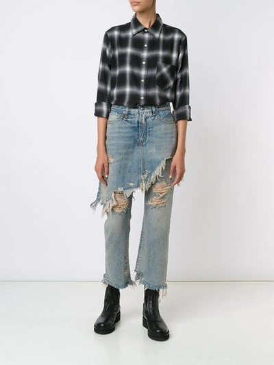 Shop R13 Apron Overlay Distressed Jeans