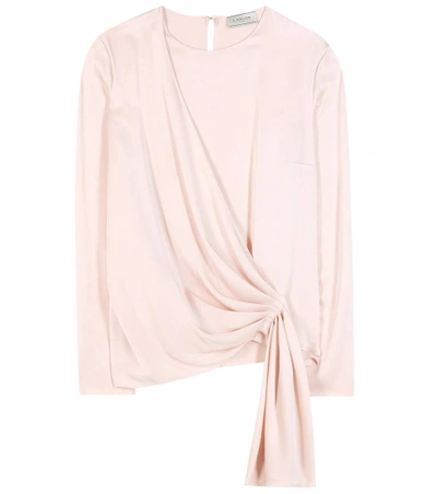Lanvin Asymmetric Drape Blouse In Pink