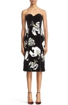 ERDEM 'Rebecca' Embroidered Velvet Strapless Dress