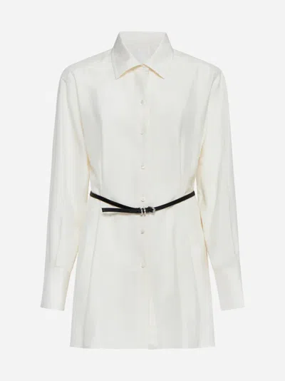 Givenchy Ivory Silk Voyou Shirt In Ecru