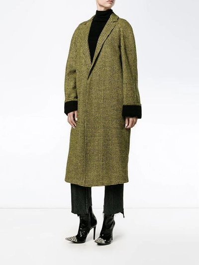 Haider Ackermann Houndstooth Virgin Wool Alpaca-blend Coat In Giallo ...