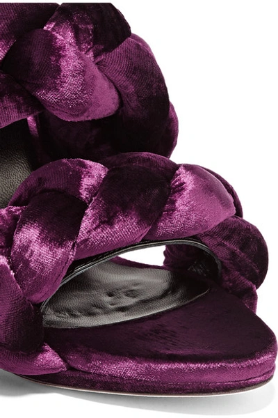 Shop Marco De Vincenzo Braided Velvet Sandals In Grape