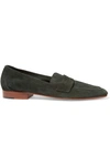 Mansur Gavriel Classic Suede Loafers In Emerald