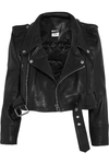 VETEMENTS Cropped leather biker jacket