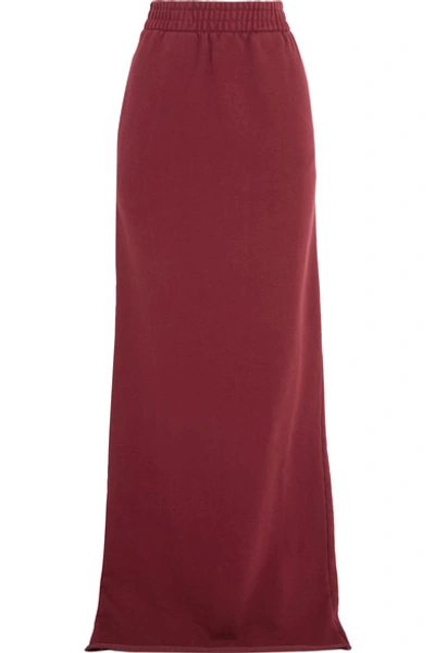 Vetements Long Skirt With Rear Slogan And Rear Split In Burgundy | ModeSens