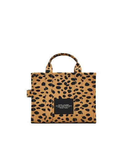 Marc Jacobs The Medium Cheetah Canvas Tote Bag In Black