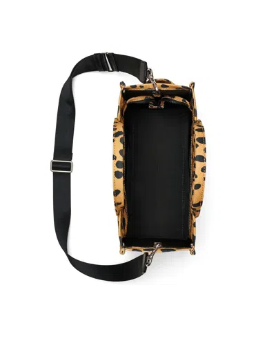 Marc Jacobs The Medium Cheetah Canvas Tote Bag In Black