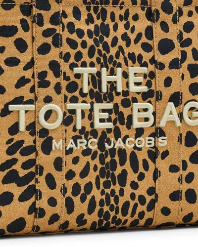 Marc Jacobs The Medium Cheetah Canvas Tote Bag In Black