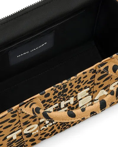 Marc Jacobs The Medium Cheetah Canvas Tote Bag In Black
