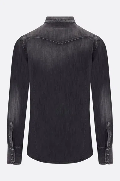 Dsquared2 Western Style Shirt With Chest Pockets And Pointed Collar In Grey