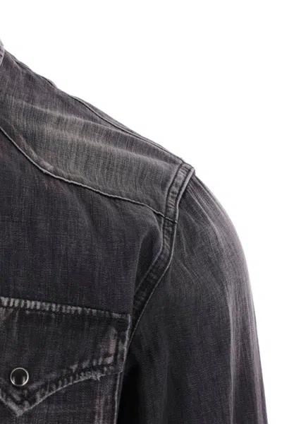 Dsquared2 Western Style Shirt With Chest Pockets And Pointed Collar In Grey