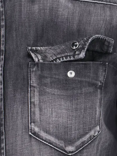 Dsquared2 Western Style Shirt With Chest Pockets And Pointed Collar In Grey