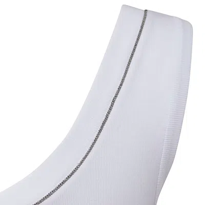 Brunello Cucinelli White Tank Top With Monile Detail In White