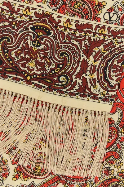 Valentino Garavani Scarves And Foulards In Yellow-orangebordeaux
