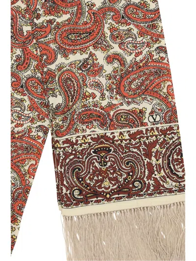 Valentino Garavani Scarves And Foulards In Yellow-orangebordeaux