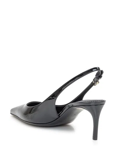 Dolce & Gabbana Tortoiseshell-print Patent Leather Slingbacks In Black
