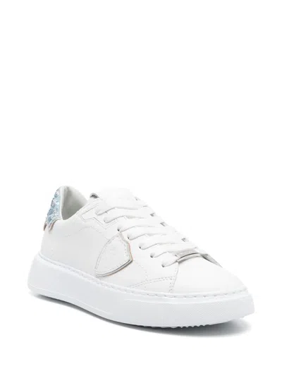 Philippe Model Low Help Recreational Shoe In Bianco E Celeste