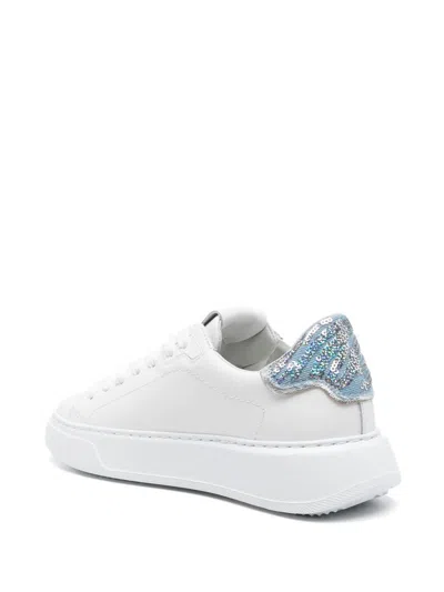 Philippe Model Low Help Recreational Shoe In Bianco E Celeste
