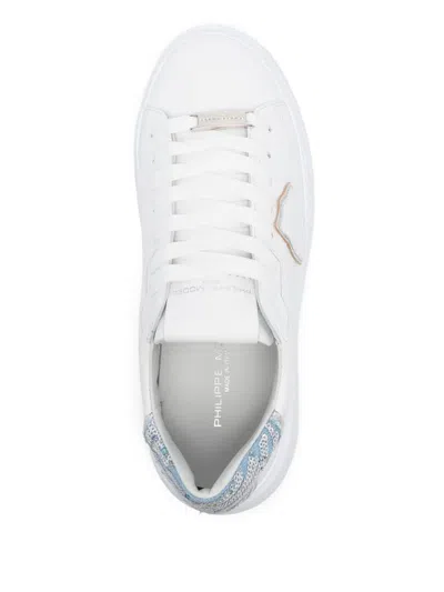 Philippe Model Low Help Recreational Shoe In Bianco E Celeste