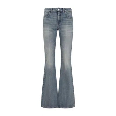 Alexander Mcqueen Flared High-waisted Jeans With Vintage Appeal In Blue