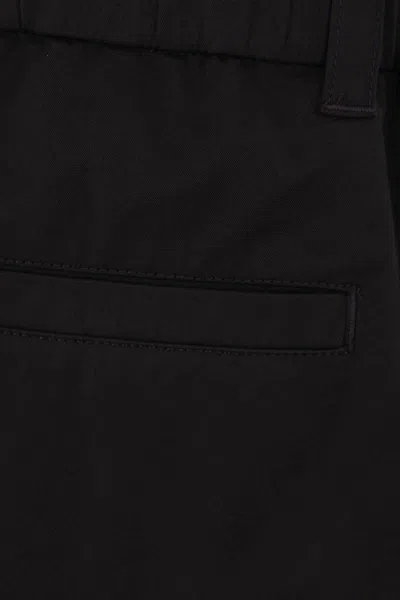 Moncler Cotton Trousers Cargo Pockets In Black