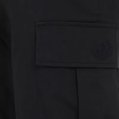 Moncler Cotton Trousers Cargo Pockets In Black