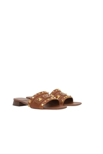 Valentino Garavani Slippers In Brown
