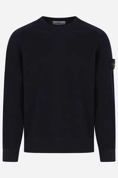 Stone Island Light Rws Pure Wool Sweater In Black