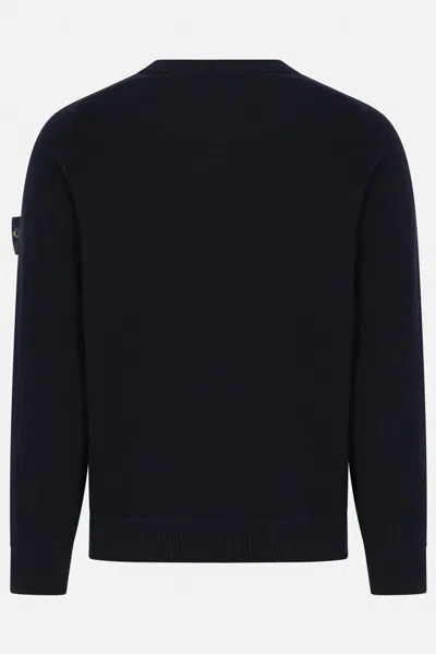 Stone Island Light Rws Pure Wool Sweater In Black