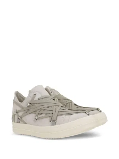 Rick Owens Megalaced Leather Sneakers In Multicolor