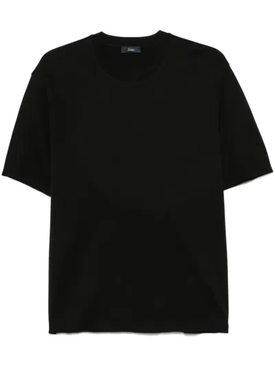 Herno Short Sleeve Crew Neck T-shirt In Black