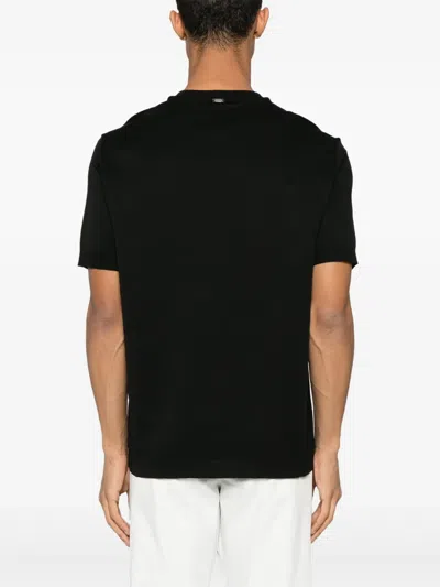 Herno Short Sleeve Crew Neck T-shirt In Black