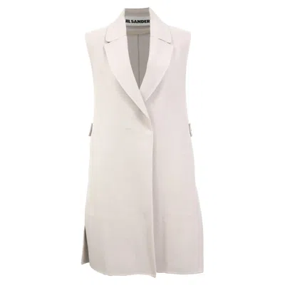 Jil Sander Sleeveless Vest In Grey Wool In Grey