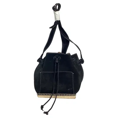 Altuzarra Drawstring Bucket Bag In Black Suede In Black