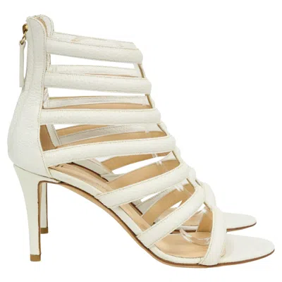 Giuseppe Zanotti Caged Strappy Sandals In White Leather In White