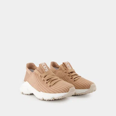 Tod's Knitted Mesh Upper Sneakers In Brown