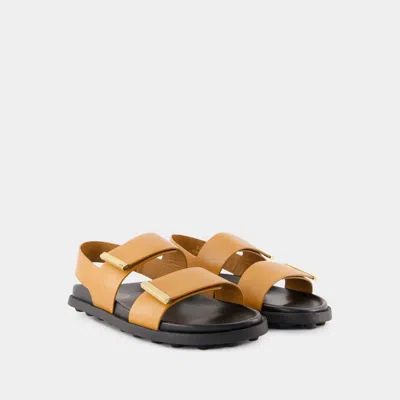 Tod's Leather Strappy Sandals In Brown