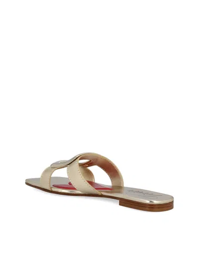 Roger Vivier Viv' By The Sea Metallic Leather Mules In Clear Gold.