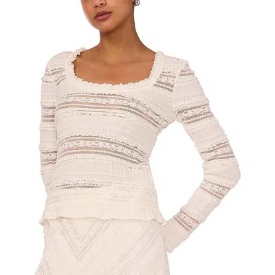 1.state Womens Tiered Lace Blouse In White