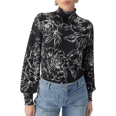 Sanctuary Womens Printed Polyester Blouse In Black