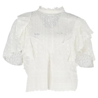 Isabel Marant Tizaina Blouse In White Cotton In White