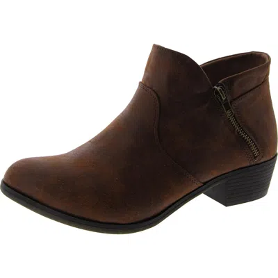 Sun + Stone Abby Womens Padded Insole Block Heel Ankle Boots In Brown