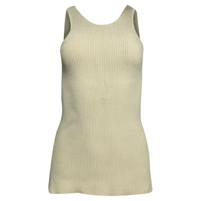 Totême Toteme Knitted Tank Top In Cream Cotton In White